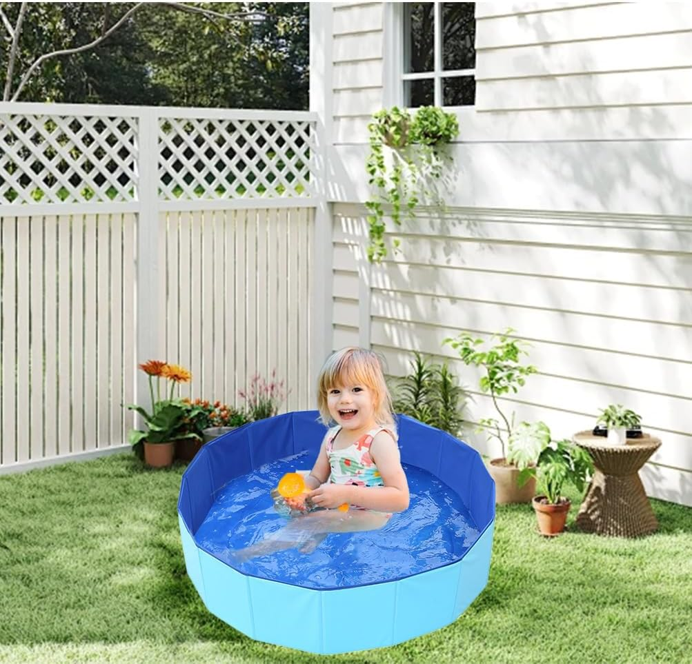 Foldable Dog Pet Bath Pool, Collapsible Dog Pets Pools, Doggie Wading Pool, Pet Swimming Pool, Foldable Dogs Pools, Professional Tub Collapsible Grooming Bathtub for Pets (2Pcs) image number 2