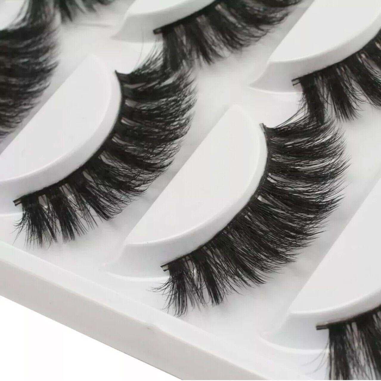 5 Pairs 3D Thick Mink Fake False Eyelashes Natural Long Wispy Makeup Lashes - Elevate Your Makeup Look for Parties and Everyday Wear