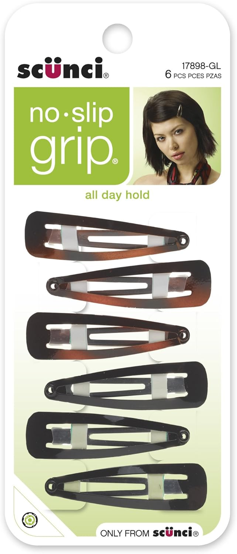 Scunci No Slip No Damage Snap Clips,Unisex, 6 Pk image number 3