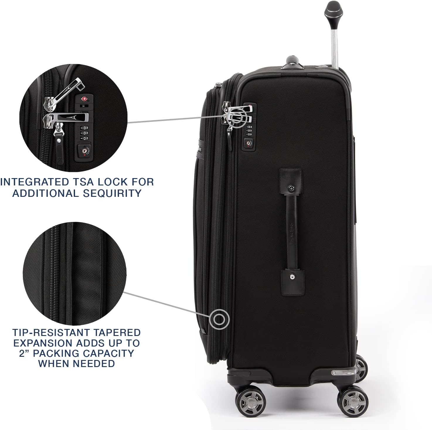 Travelpro Platinum Elite Softside Expandable Luggage 8 Wheel Spinner Suitcase image number 1