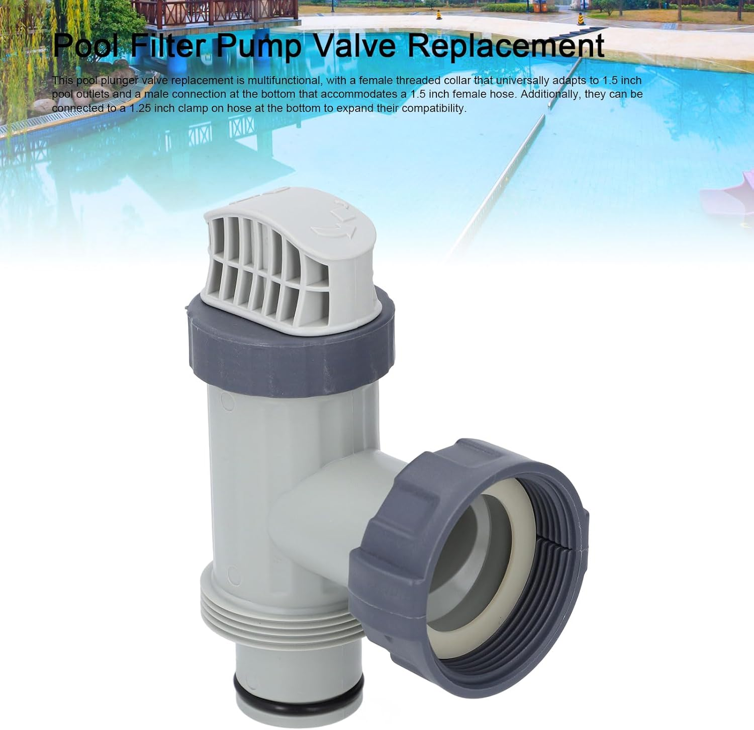Ground Plunger Valve Replacement, Plunger Valve Pool Part Accessory for Ground Pool and Pool Pump, Compatible with 28635EG, 28633EG, 28671EG, 28645EG, 28647EG and More image number 3