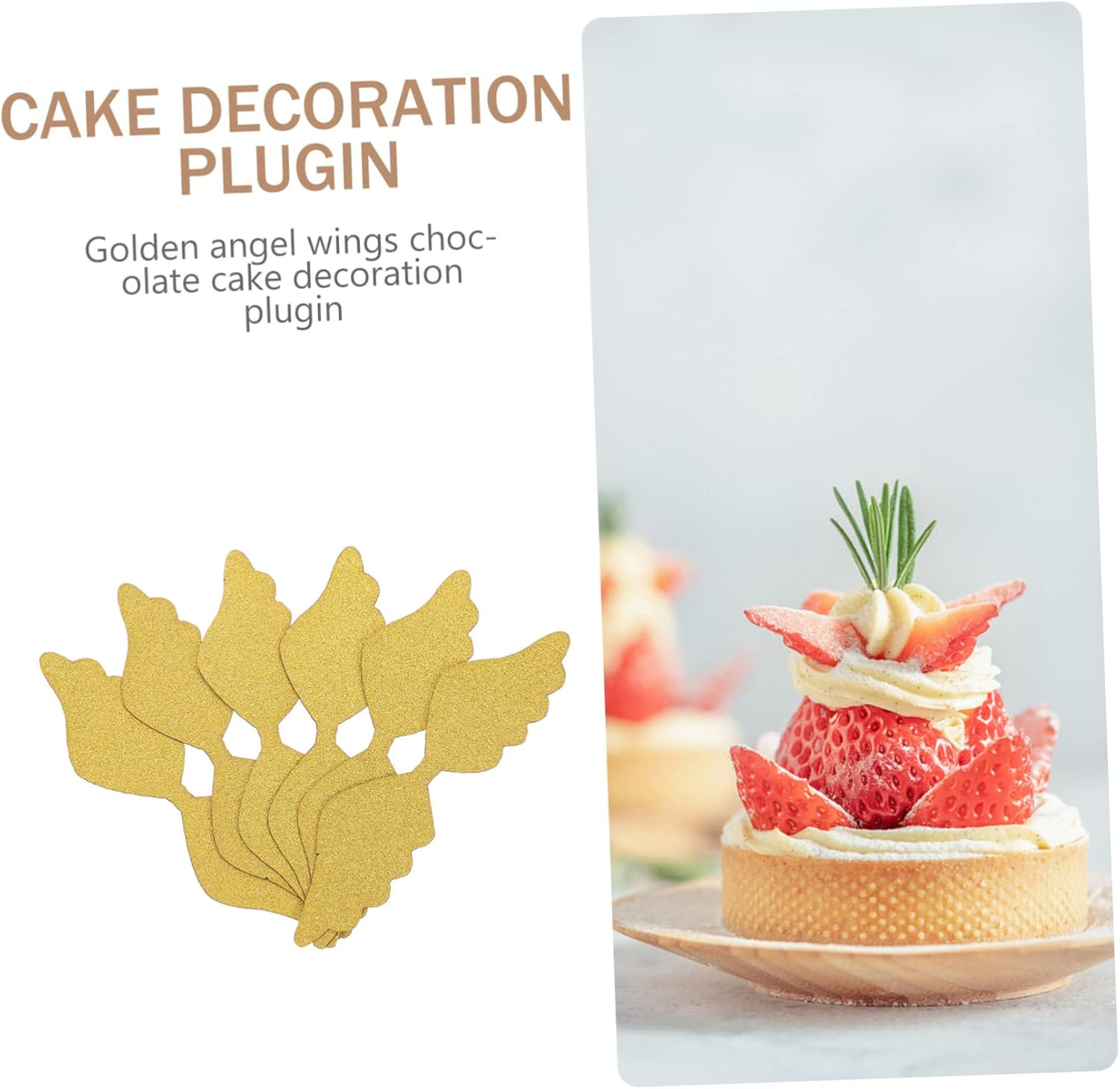 Amosfun 50Pcs Golden Shape Cake Toppers Party Cake Decor for Birthdays Weddings and Celebrations Eye-Catching Design for and Desserts for Home Baking and Events image number 5