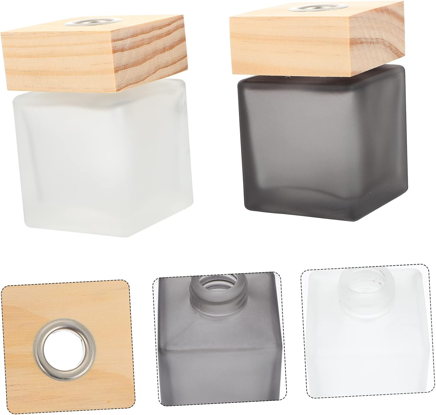 Amosfun Empty Aromatherapy Bottle Perfume Bottle 100Ml Square Glass Refillable Fragrance Diffuser Essential Oil Container for Home Decoration and Relaxation 2Pcs Set image number 3