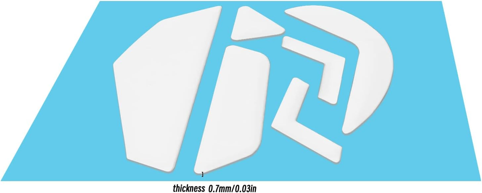 Emagtech 2 Sets Mouse Skates Feet Compatible with Logitech G502 Wireless Gaming Mouse Curved Edges Mouse Feet Mouse Accessories 0.7Mm Thickness White - White image number 3