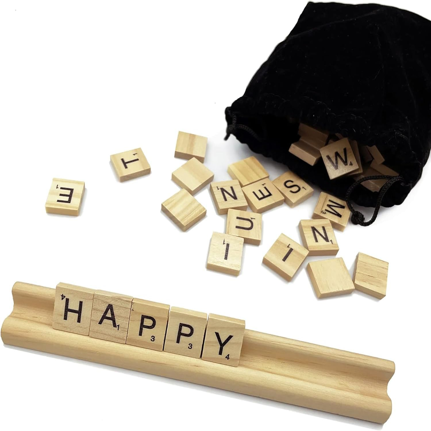 Natural Wood Domino Holder Stand Display Base Mahjong Rack Tray Simple, Stylish, and Versatile Entertainment Solution, Ideal for Scrabble Tiles, Rummikub, and Domino Games (8-Pack)