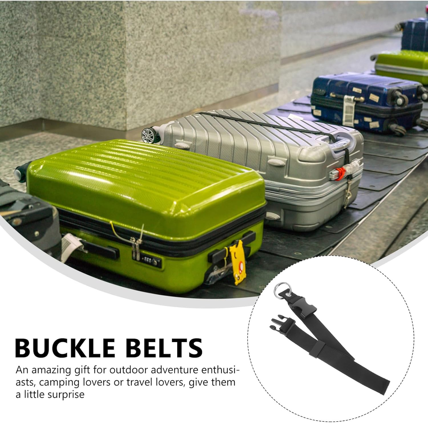 BESPORTBLE 4Pcs Adjustable Luggage Straps Suitcase Straps Secure Buckle Design Travel Supplies image number 3