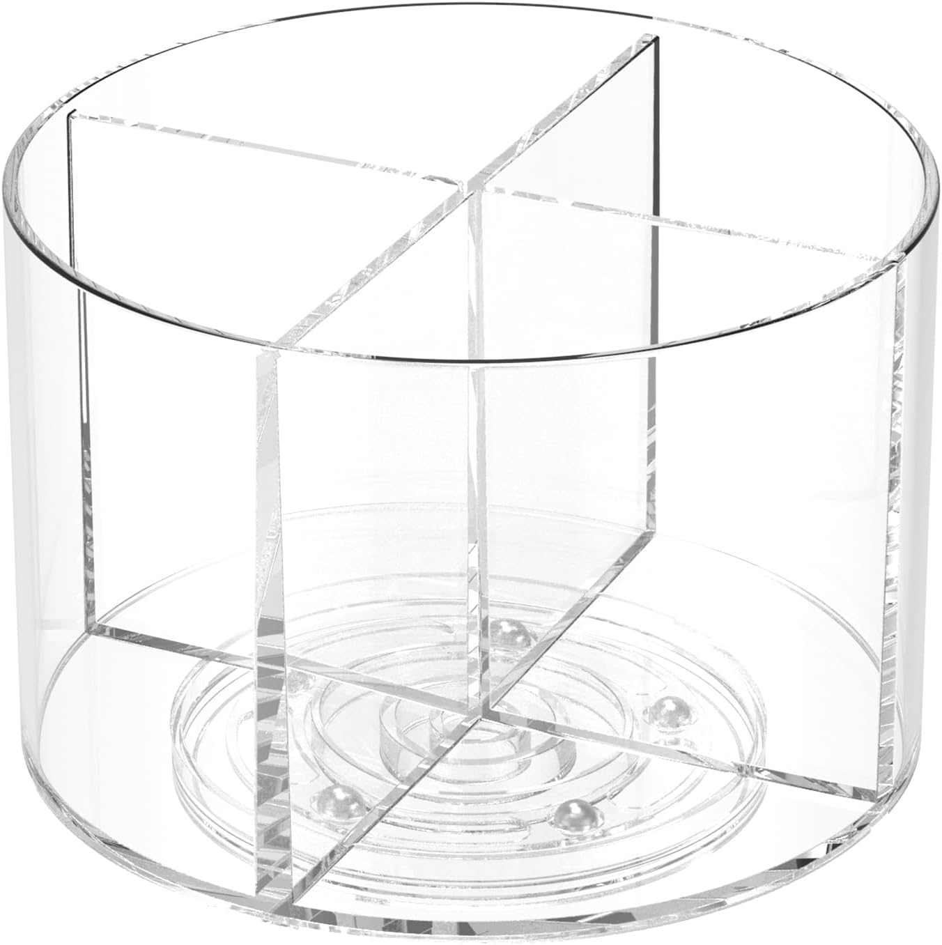 Lazy Susan Turntable, round Plastic Clear Lazy Susan Turntable Food Storage Container, Clear Turntable Organizer, Rotates 360 Degrees for Kitchen Cabinet, Pantry and Bathroom Organization (1PC) image number 4
