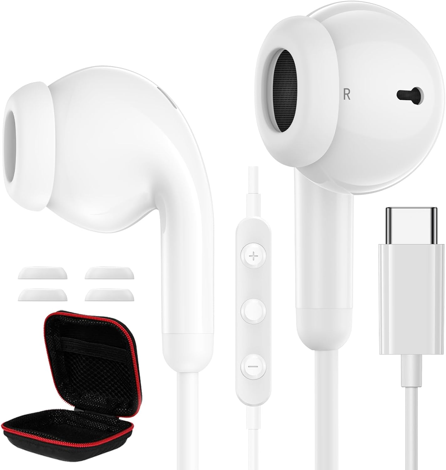 USB C Headphones with Microphone for Samsung Galaxy S25 Ultra S24 S23 S22 S21 A16 A56 A55 A36 Tab A9 In-Ear Type C Headphones with Cable for Iphone 16 15 Pro Max Ipad Pro Air Compatibility Google image number 6