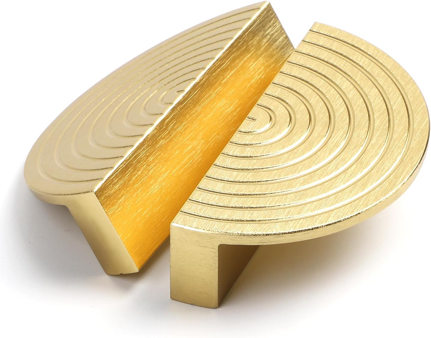 Brass Cabinet Pulls Brushed Drawer Pulls Modern Gold Cabinet Pulls Cabinet Handles Drawer Handles for Dresser Closet (2Pack-3Inch Semicircle)