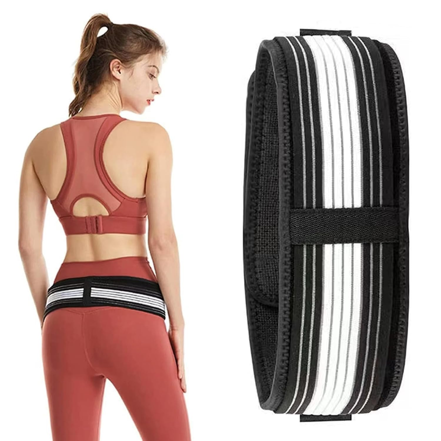 Joint Hip Belt for Lower Back and Sciatica Pain Relief, Adjustable Pelvic Support Brace for Men and Women, Trochanter Stabilizer, Lumbar Hip Support Belt for Bursitis, Sacroiliac, Pregnancy image number 4