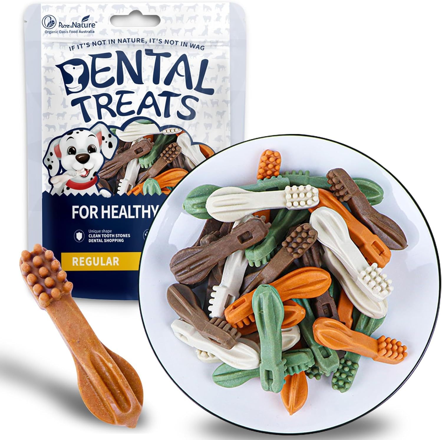 Dog Chew Toy-Toothbrush Shape Treats, Natural Chews, Long Lasting Chews Stick for Training & Healthy Teeth image number 6
