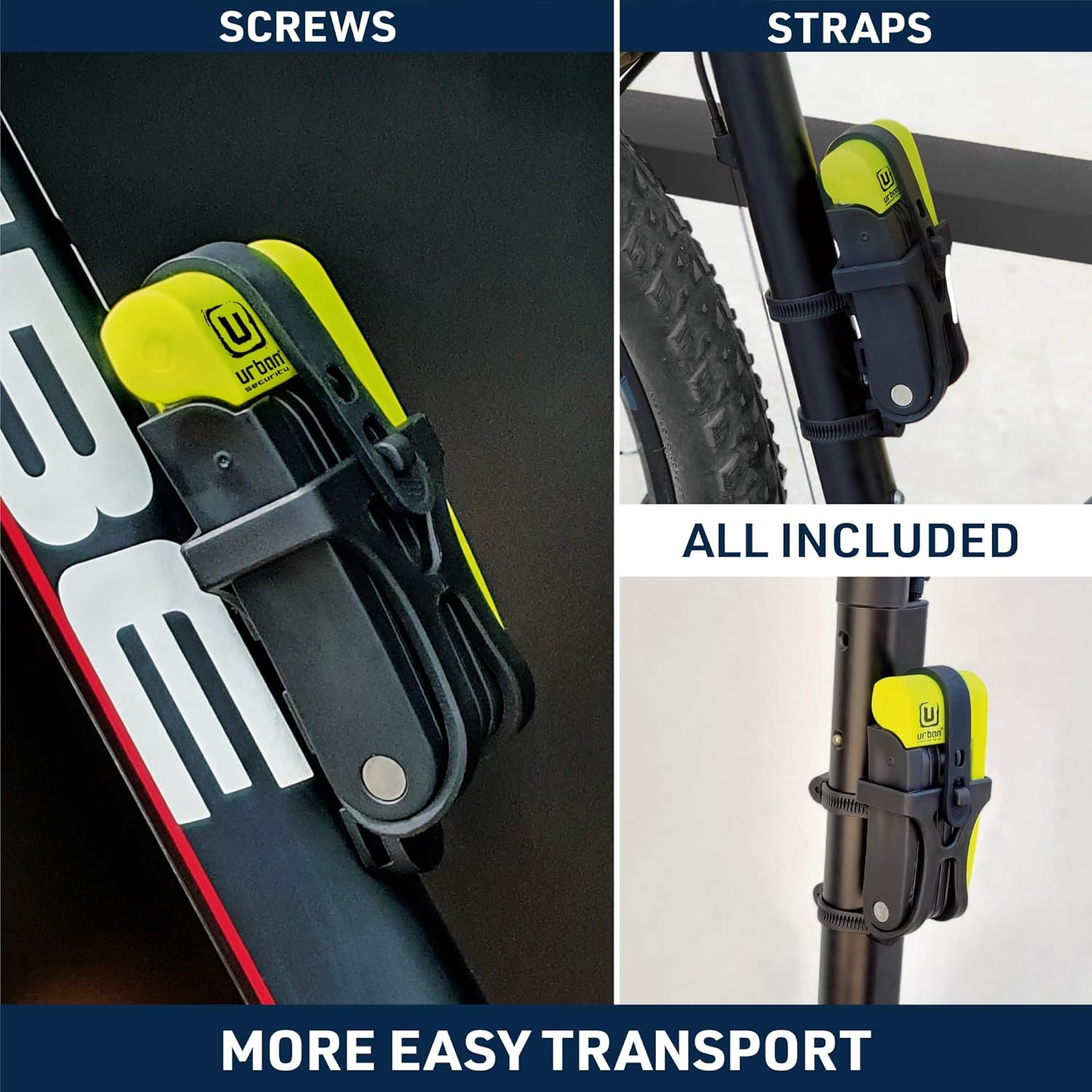 URBAN UR469Y Folding Bike Lock, Visible, 70Cm/27.5In More Compact More Easier Transport Noiseless, Anti-Scratch, Heavy Duty anti Theft Locks with Key, Polyvalent for Bicycle, Electric Scooter or Ebike image number 5