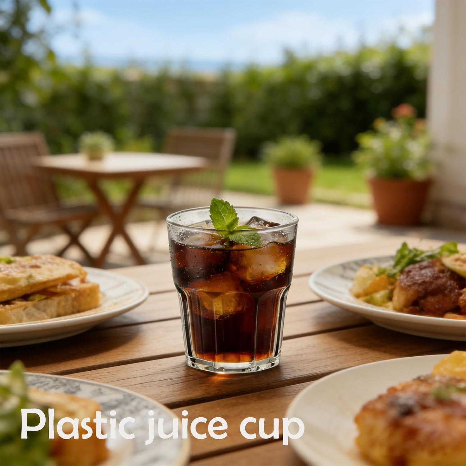 Clear Plastic Drinking Glasses, Acrylic Cups Reusable, Unbreakable Tumblers Set of 8, Drinkware Set Water Glasses for Kitchen Cocktail Picnic Party Juice Whiskey Wine, BPA Free (Clear) image number 5