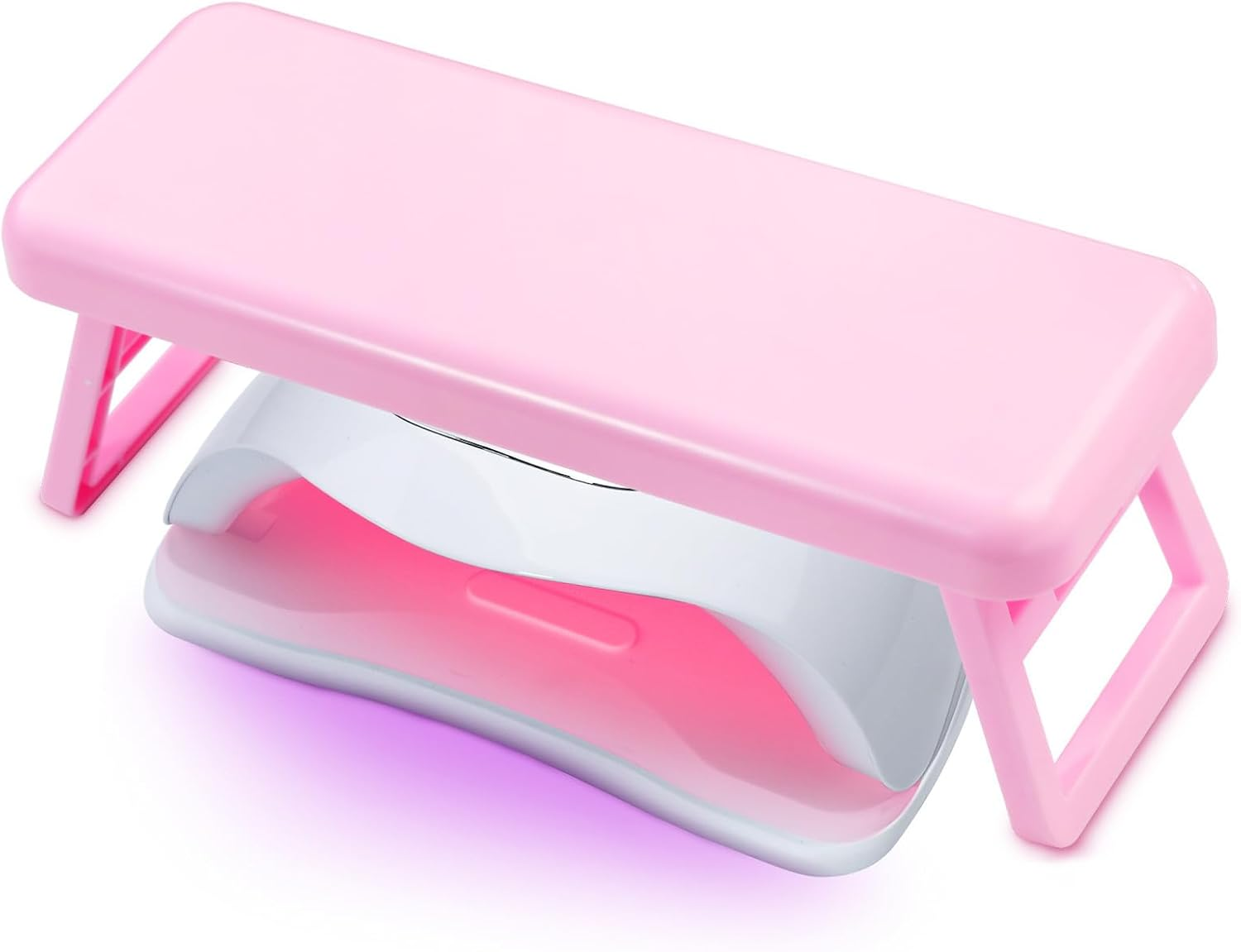 Hand Rest, Nail Salon, Foldable Holder, Non-Slip Manicure Hand Cushion for Beauty Salons and Home Manicure, Foldable Nail Armrest Cushion, Nail Care, Pink image number 3