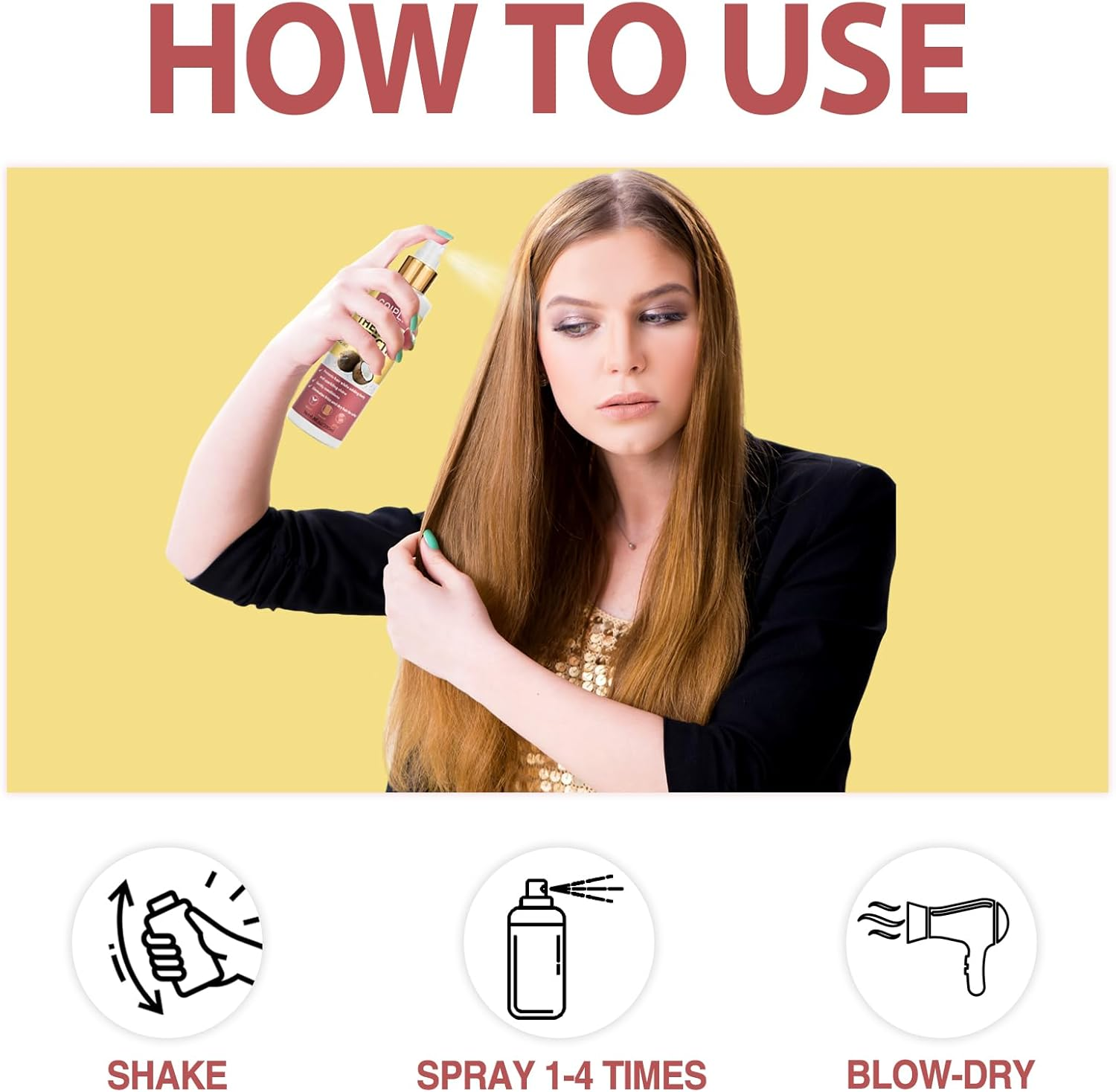 2 X Coconut Heat Protection Spray Thermal Protection for Hair Travel Size Paraben and Dye Free Treatment