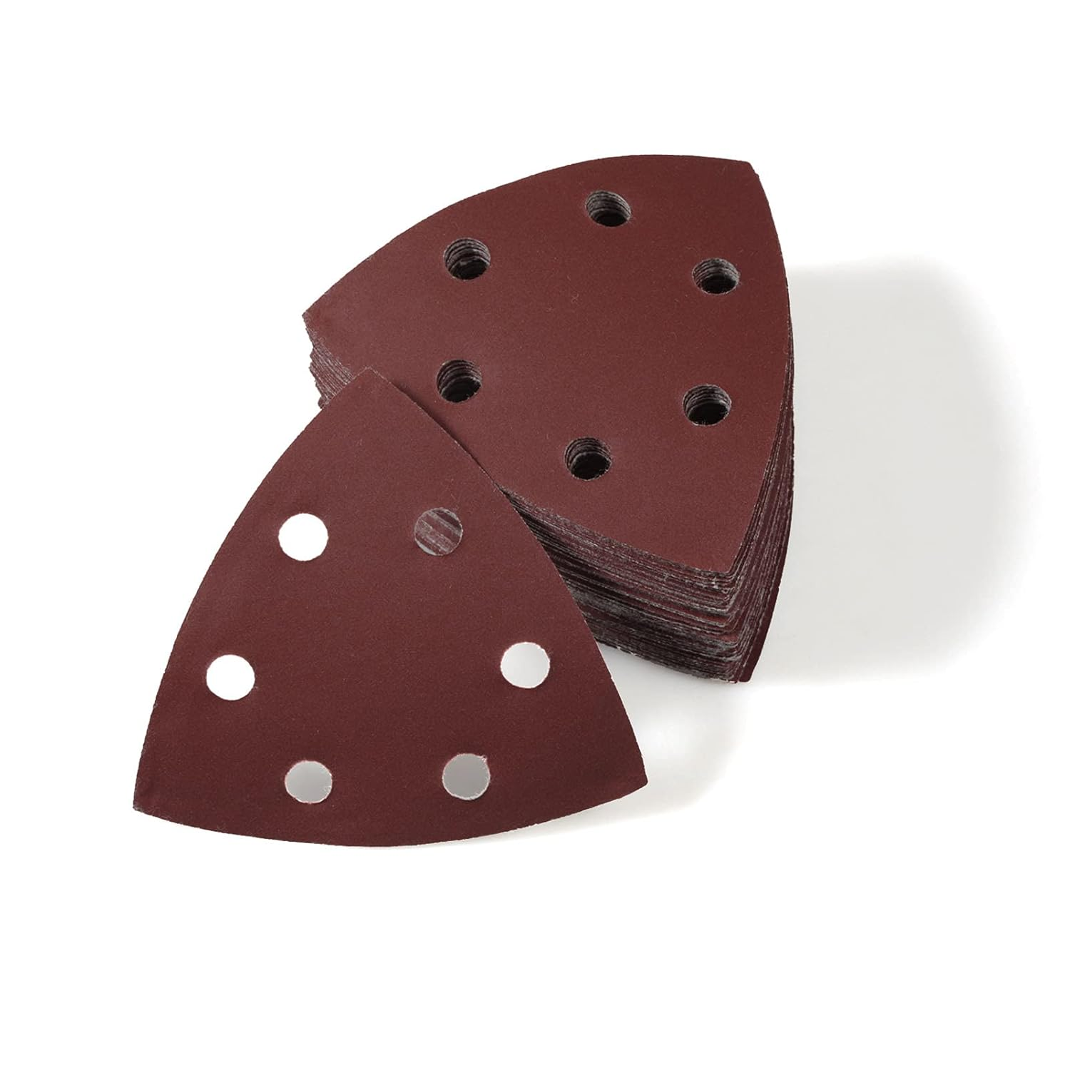 50 Pcs Triangle Sanding Pads 1000 Grit 3-1/2 Inches Hook and Loop Triangle Sandpaper 6 Holes Oscillating Multitool Sanding Pads Detail Sander Sandpaper for Wood Metal Stone Polishing