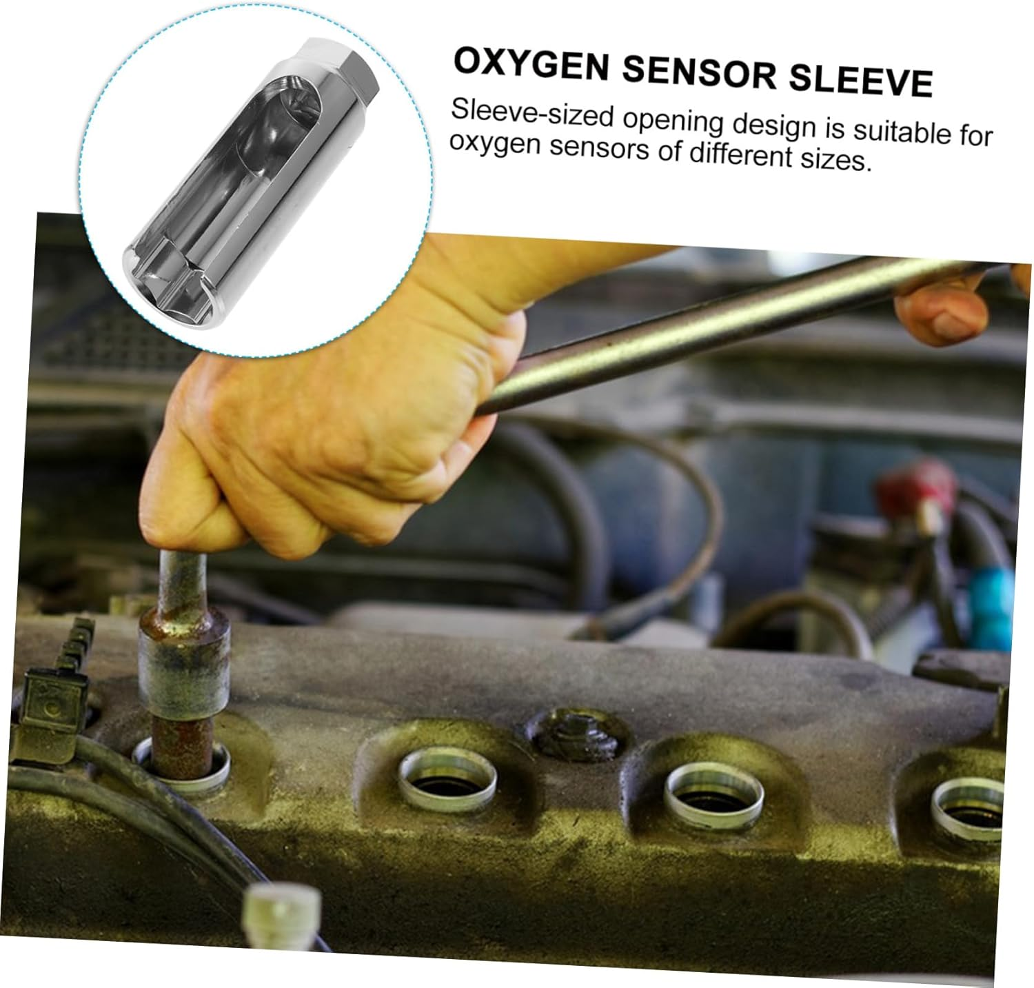 Hohopeti O2 Sensor Socket Removal Tool 1/2 Inch Large Opening 9Cm White Remover Socket Universal Automotive Repair Equipment Installation and Removal