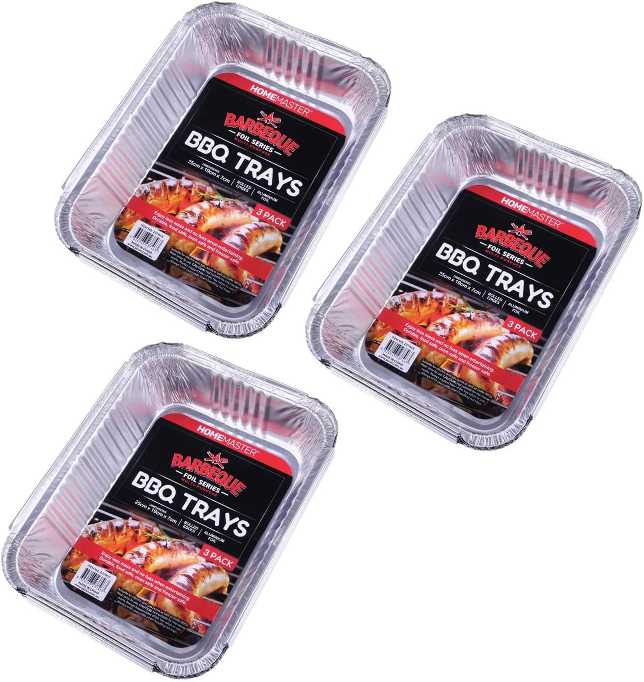 Leona Co 3/6/9-Pack Heavy Duty Aluminum Foil BBQ Trays - 25X19X7Cm Deep Square Foil Containers - Oven, Freezer & Grill Safe - Thick Gauge Disposable Roasting Pans for Cooking, Baking (3) image number 6