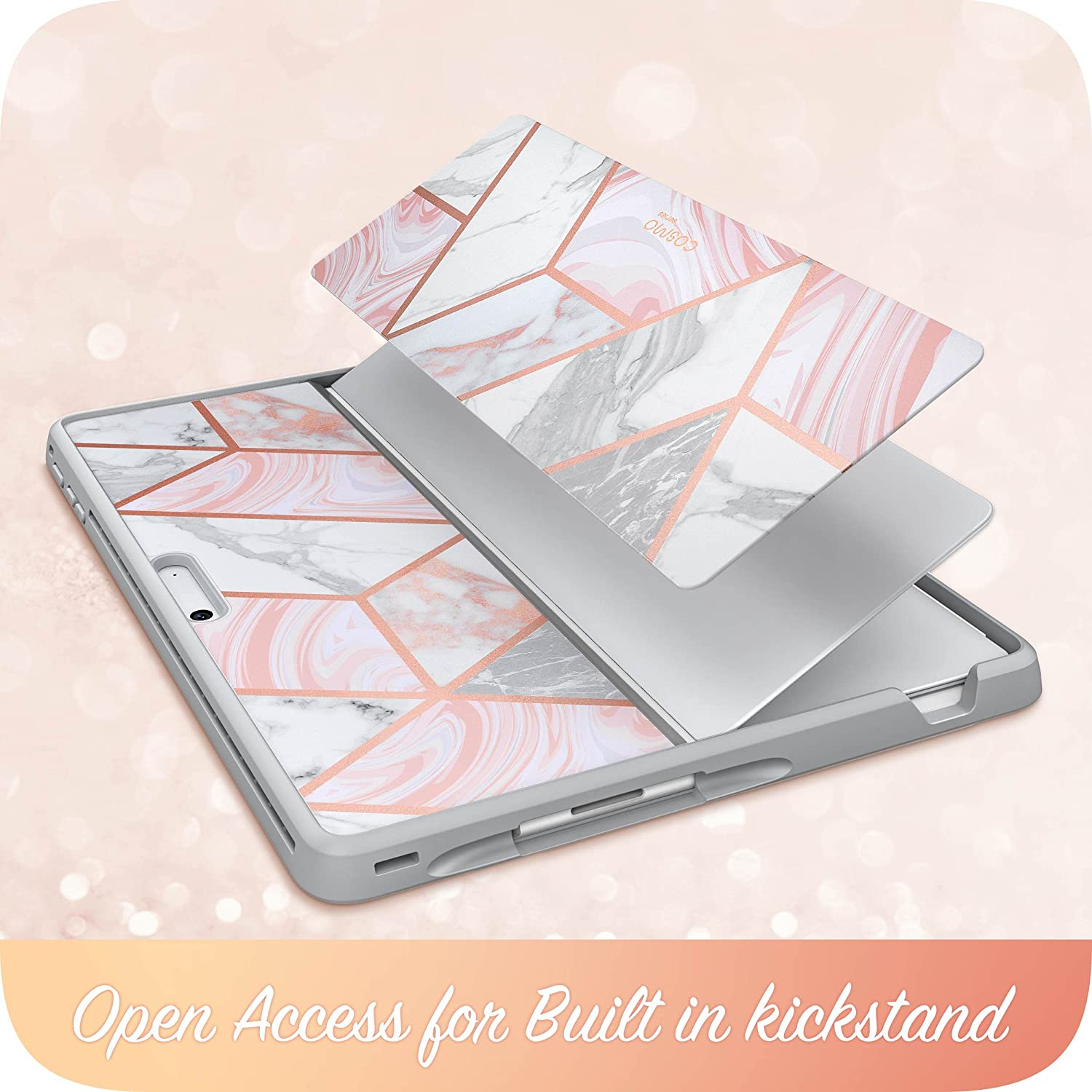 I-Blason Cosmo Series for Microsoft Surface Pro 9 Case (2022 Release), Slim Stylish Protective Bumper Case Compatible with Type Cover Keyboard (Marble) image number 3