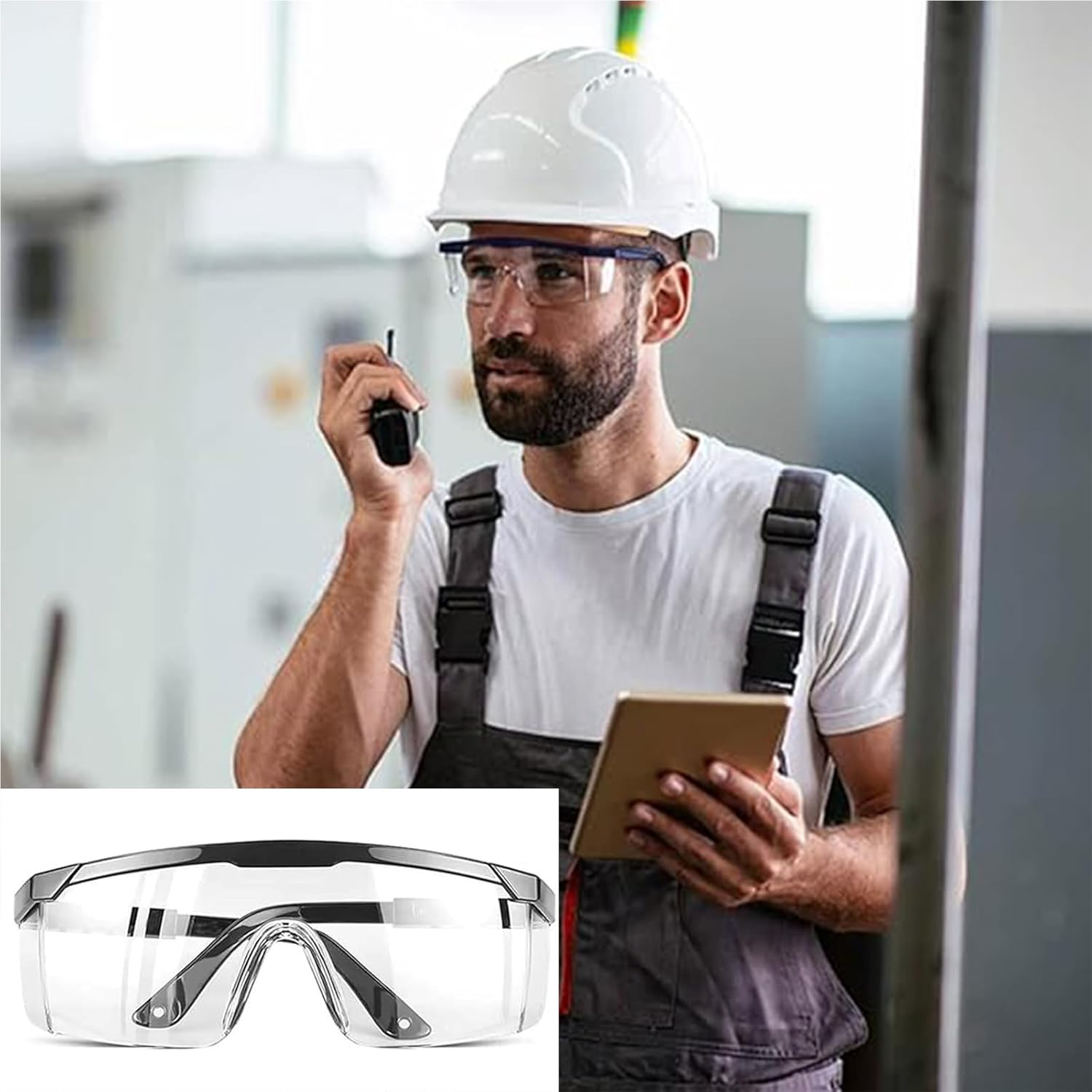 8 PCS Safety Glasses, Safety Goggles, Black Frame Clear Lens Goggles, Shooting Glasses, Premium Cycling Glasses for Men and Women, Lightweight Protective Eyewear for Work and Outdoor Activities image number 2