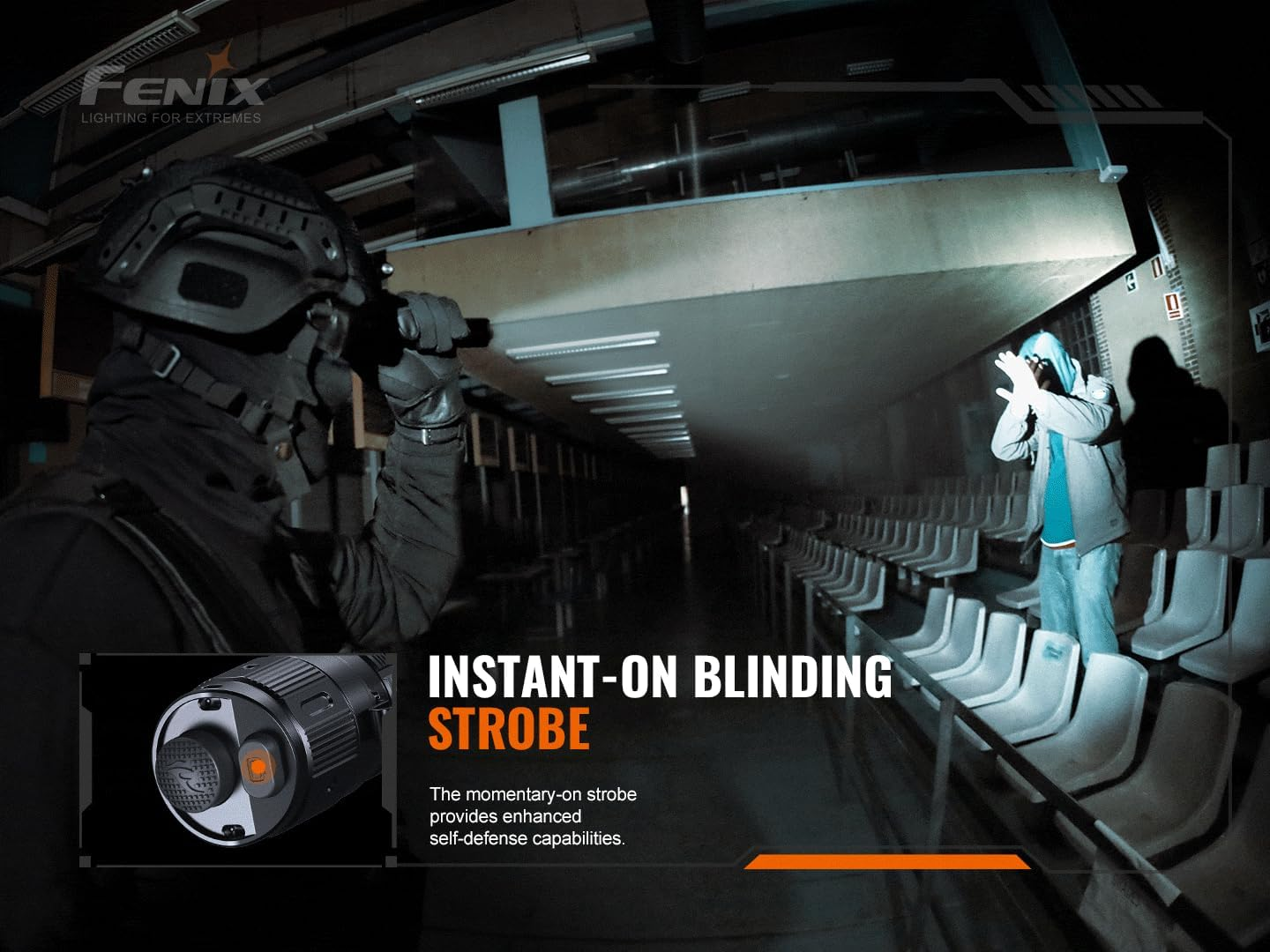 Fenix TK20R V2.0 Dual Rear-Switch Flashlight Torch | USB-C Charge 3000 Lumens Multipurpose Rechargeable Torch - IP68 Dustproof & Waterproof LED Torches - EDC Flash Light for Patrol, Search, Rescue image number 4