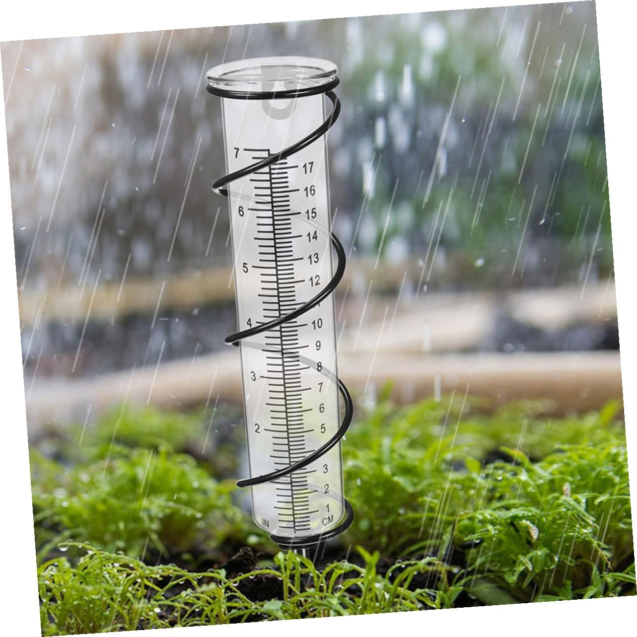 2Pcs Plastic Rain Gauge Tubes with Clear Scale Lightweight Portable Rain Measuring Tubes for Outdoor Garden Lawn image number 5