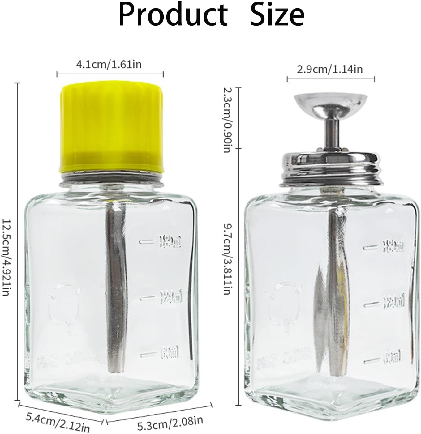 Misforu 6 Oz/ 180Ml Nail Polish Remover Pump Empty Dispenser Bottle Push down Glass Empty Pump Dispenser Nail Polish Alcohol Makeup Remover Clear Refillable Bottle Push down Pump Dispenser image number 1