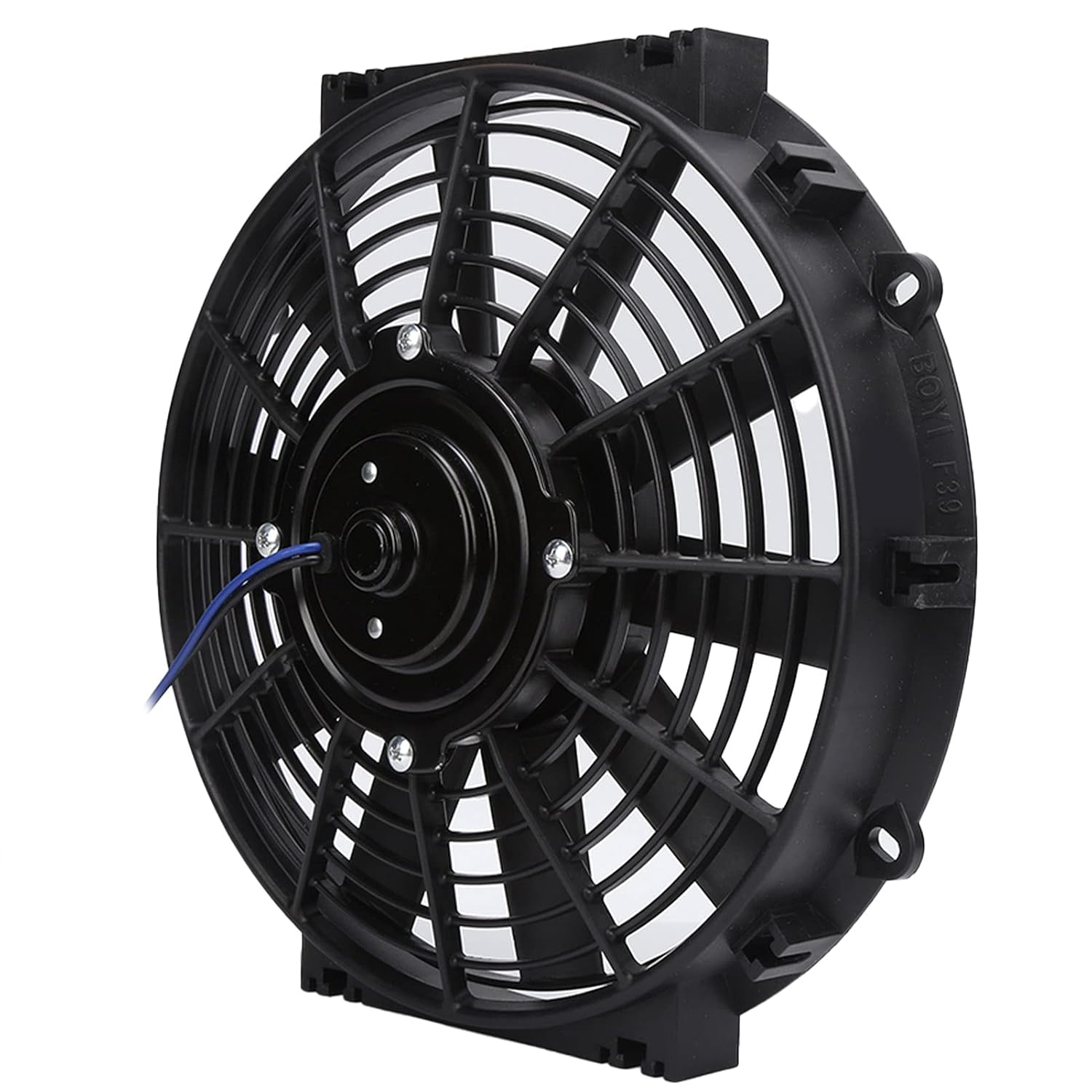 Akozon Electric Radiator Cooling Fan 10Inch Slim Electric Cooling Fan Radiator 24V 80W 2100RPM 10 Straight Blades Universal for Car image number 1