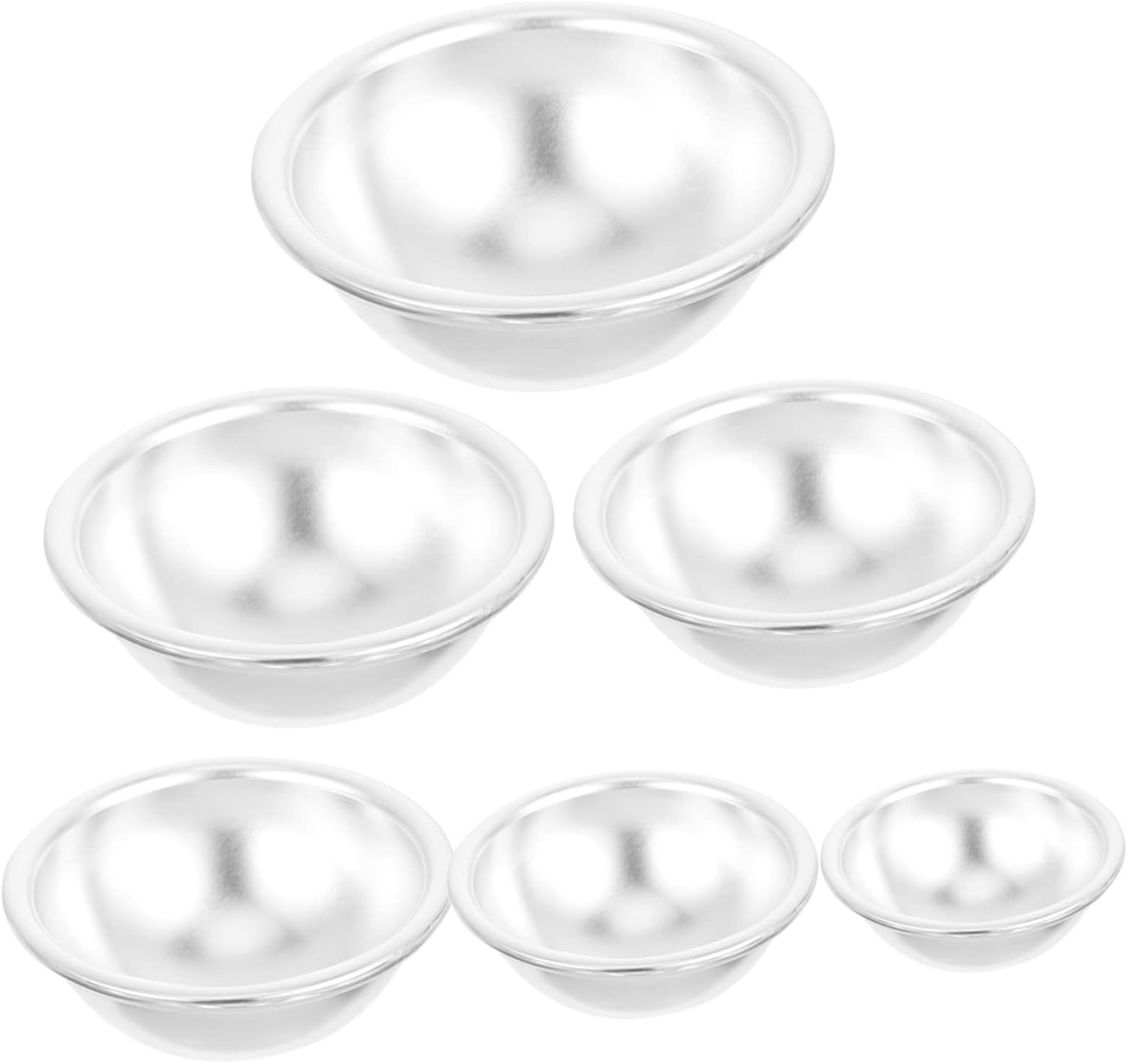 LOPUNER 6Pcs DIY Metal Bath Bomb Molds Decorative Bath Ball DIY Molds Cake Ball image number 4