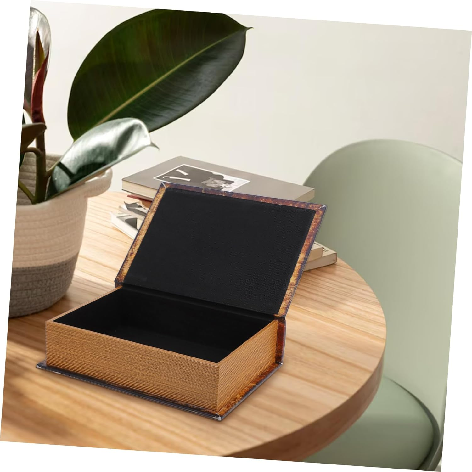 Alipis Vintage Book Shaped Storage Box Elegant Decorative Keepsake Container for Jewelry Keys and Stationery Compact Design for Bookshelf Display and Home Decor image number 1