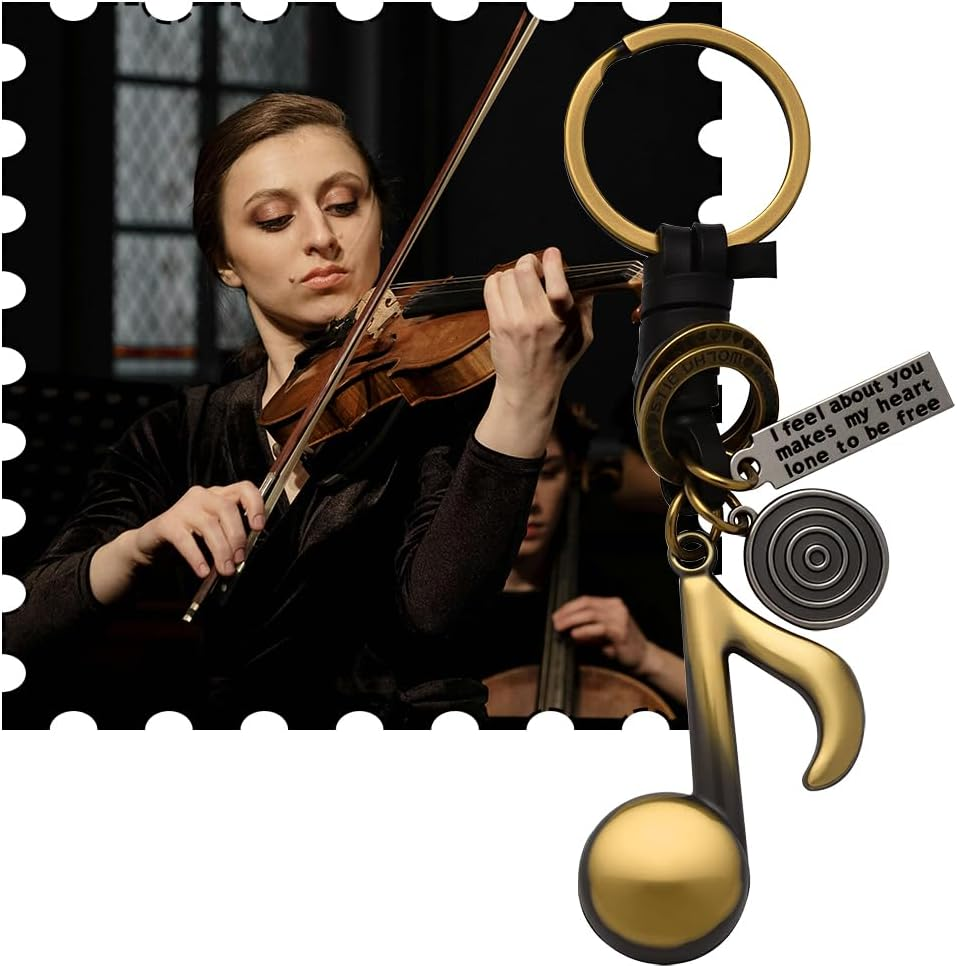 Music Note Keychain Gifts for Music Lovers Students Teachers Gifts for Graduation Christmas Birthday Gift Singers Musicians Key Rings Charms for Bags Wallet Handbags image number 5