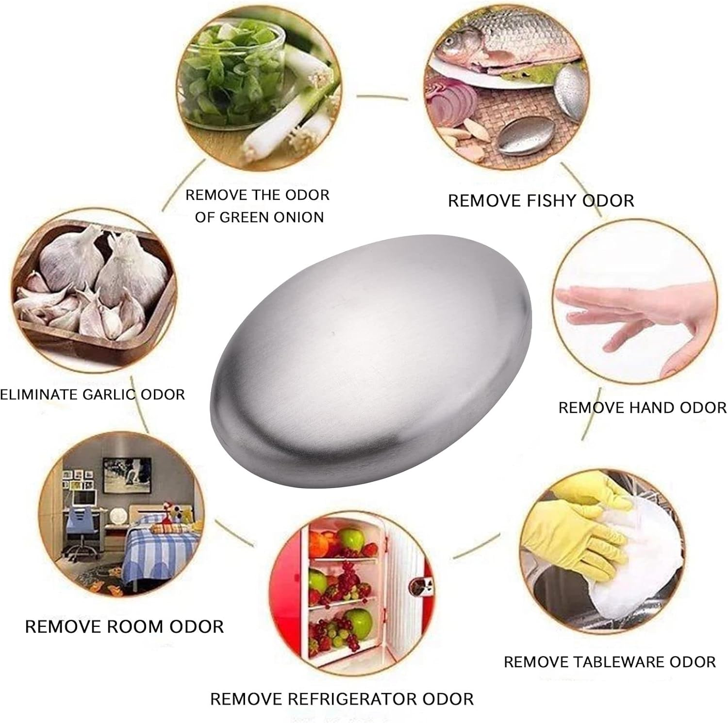 Tuperoymse Stainless Steel Soap， Odor Remover Hand Bar Kitchen Eliminating Smells Onion, Garlic, Fish, and Other Strong Scents 2 Pack image number 4