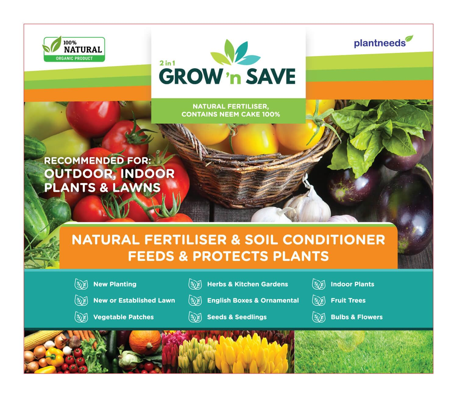 Grow N save 2.5 Kg Pellets - 100% Neem Cake Organic Fertiliser | Garden Fertiliser and Soil Conditioner | Natural Indoor Plant Fertiliser | Slow Release Fertiliser