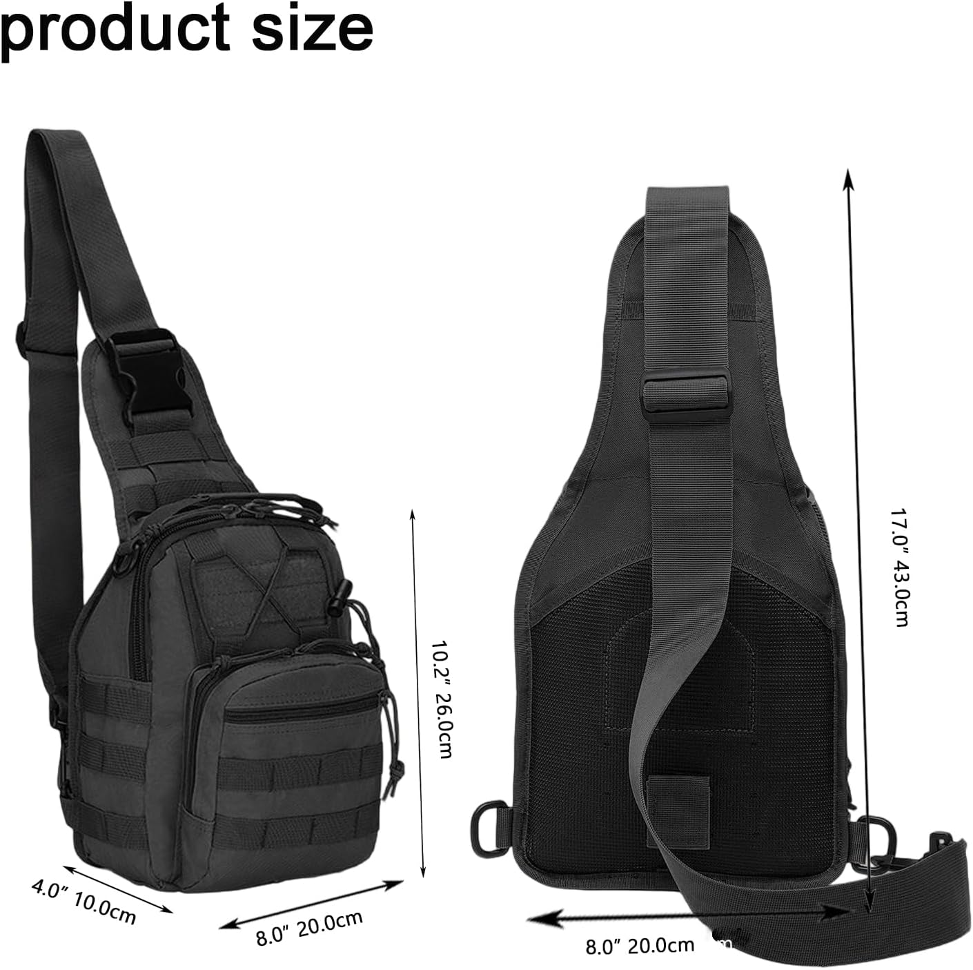 Outdoor Tactical Bag Backpack-Concealed Carry Tactical Shoulder Sling Bag,Tactical Shoulder Bag for Men,Small Tactical Bag for Range,Travel,Hiking,Run image number 3