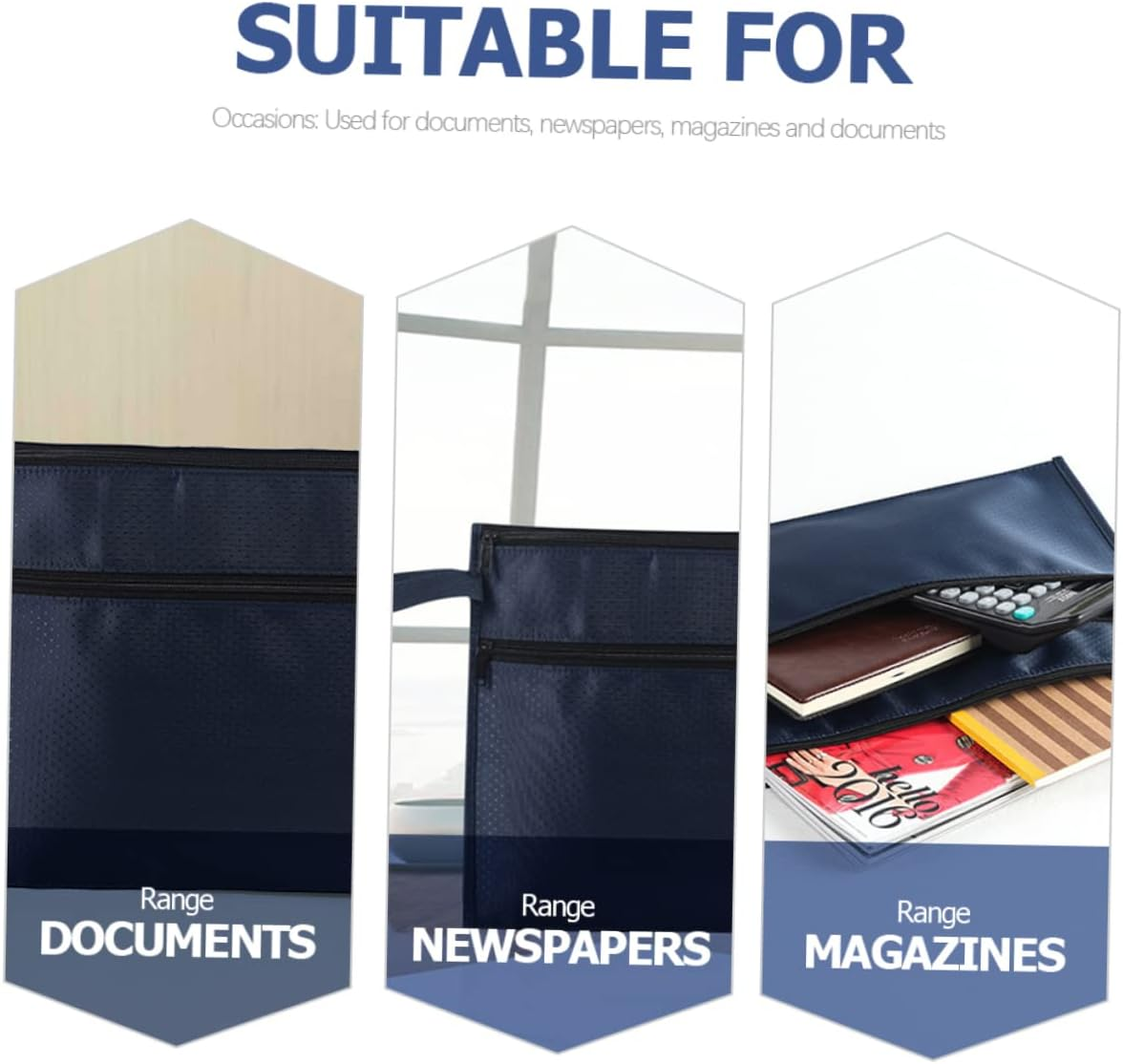 TOGEVAL Oxford Cloth Zipper Document Bag File Pouch Zipper Portable File Folder Office Accessory image number 6