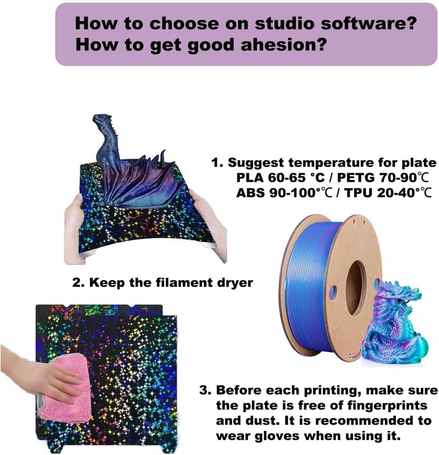 Elqater H1H 3D Printer Platform K1 K1C Sheet 235X235Mm,Smooth H1H Build Plate Spring Steel Print Bed,C image number 5