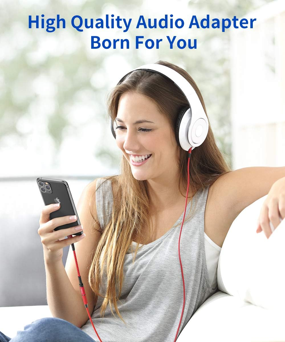 JSAUX Headphone Adapter for Iphone, Lightning to 3.5Mm [Apple Mfi Certified] Compatible with Iphone 14/14 Pro Max, 13 Series and Iphone 12/11/Se/X/Xr/Xs/8-Red image number 3