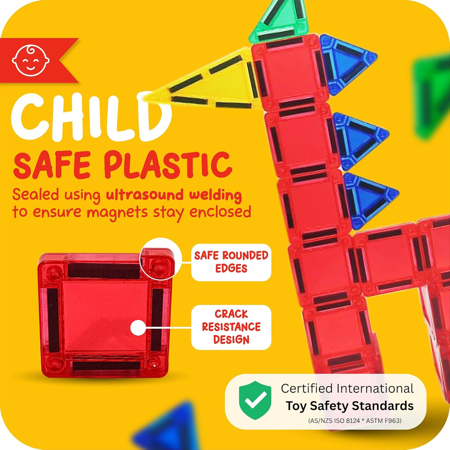 KANGATOTS Travel Premium Mini Magnetic Tiles 40 Piece Set Travel Toy for Kids | Children'S Toys & Games for On-The-Go Play | Educational Toys for 3 Year Old and up | Endless Fun with Magnets | image number 4