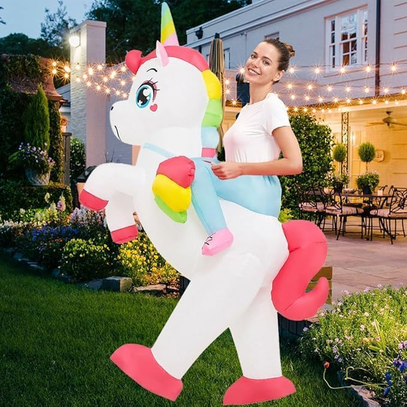 Inflatable Adult Unicorn Costume for Funny Inflatable Costume, Blow up Costume Halloween Party Cosplay for Men Women image number 4