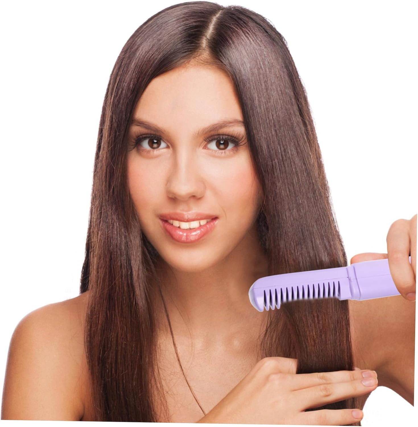 MERRYHAPY Rechargeable Hair Straightening Comb Keratin Cordless Straightener Brush image number 2