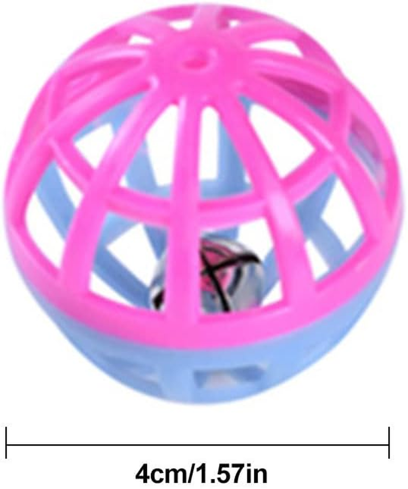 Cat Toys Balls,10-Pieces Kitten Balls with Bell - Lattice Balls Pet Puppy Pounce Rattle Toy, Pet Products for Cats Dogs Pochy image number 4