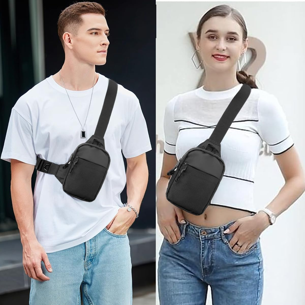 Mini Sling Bag for Men Crossbody,Small Chest Bag Casual Trendy Waterproof Lightweight Phone Crossover Daypack