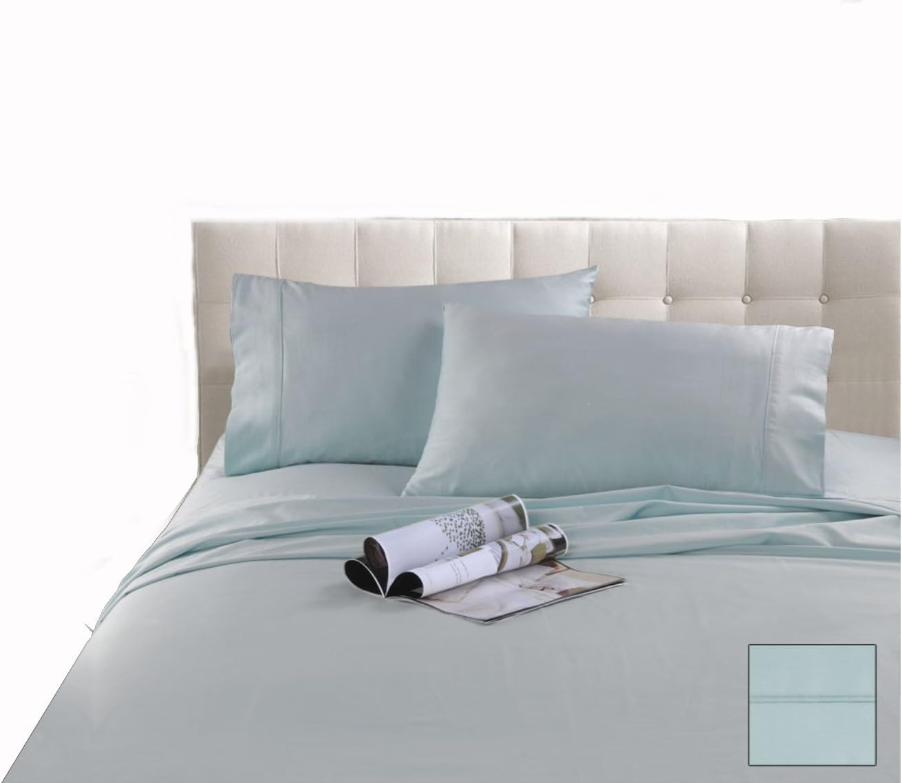 Kingtex 300 Thread Count Hotel Quality Cotton Sateen Sheet Set, Single, Charcoal