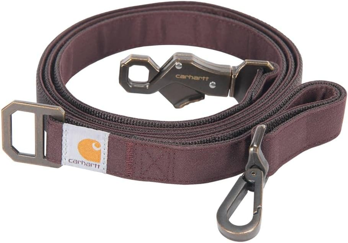 Carhartt Pet Durable Nylon Duck Leashes for Dogs, Reflective Stitching for Visibility, Deep Wine, Large