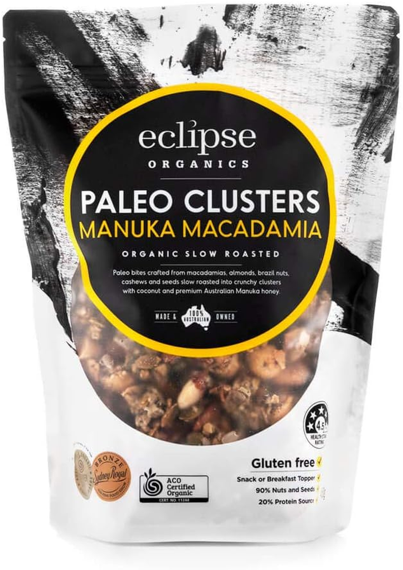 Eclipse Organics Paleo Clusters Manuka Macadamia 450G - Granola, No Fruit, Grain-Free