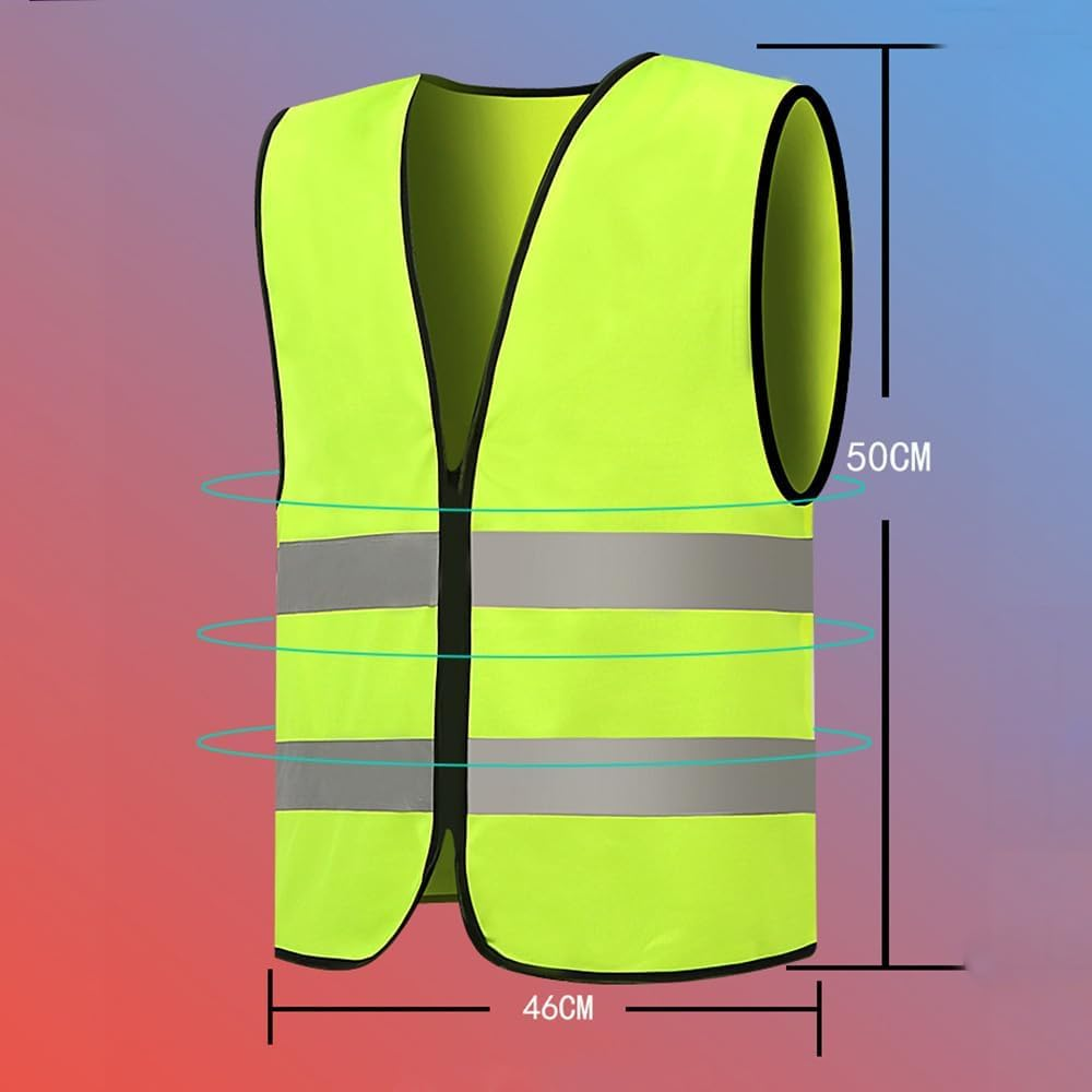 2 Pcssafety Vest High Visibility Reflective Vest High Vis Construction Vest with Elastic Waistband,High Vis Jacket with Reflective Strips for Outdoor image number 6