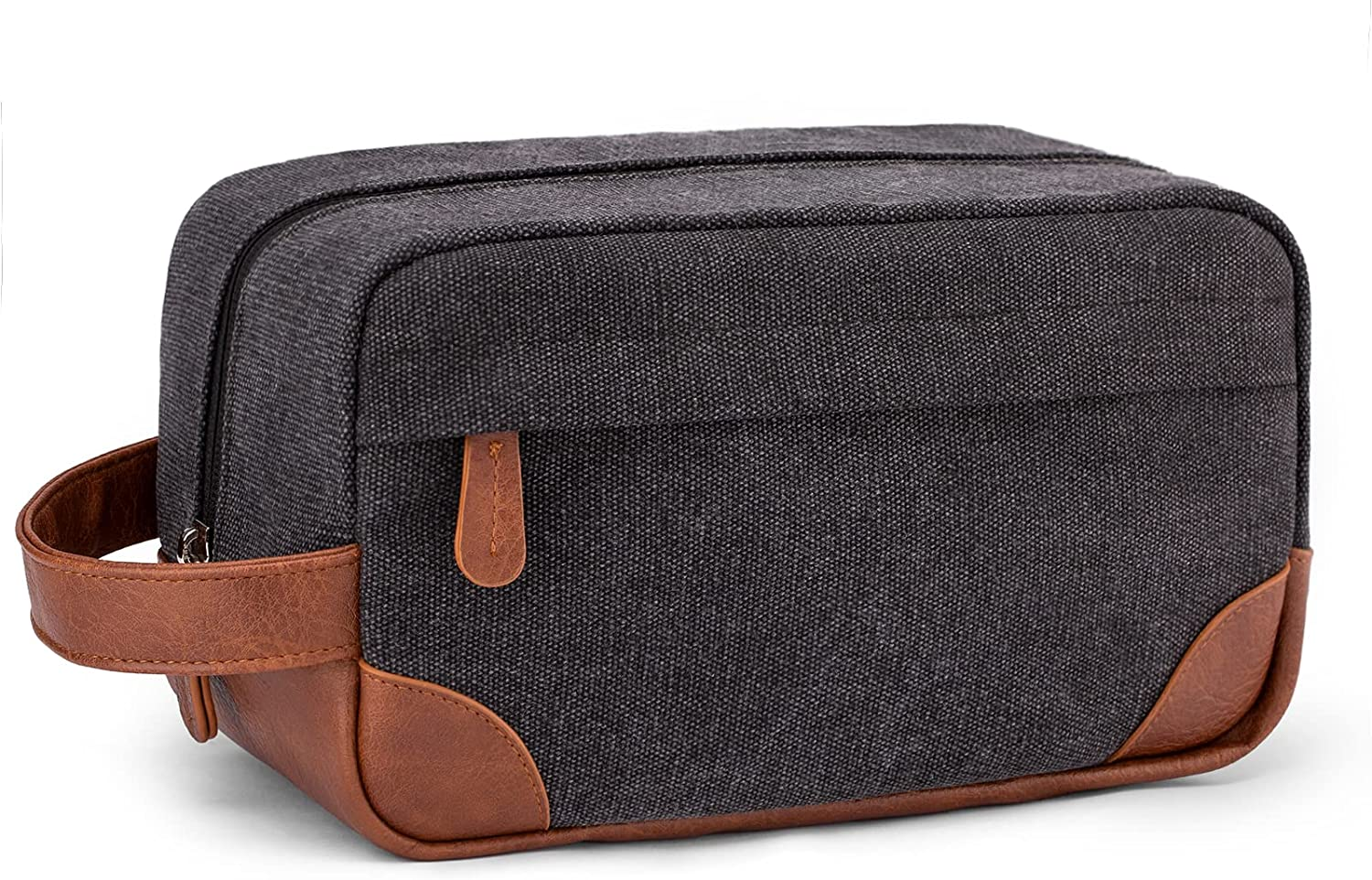 Vorspack Travel Toiletry Bag - Hanging Toiletry Bag for Men Water Resistant Canvas Shaving Bag for Travel, Light Grey, Medium