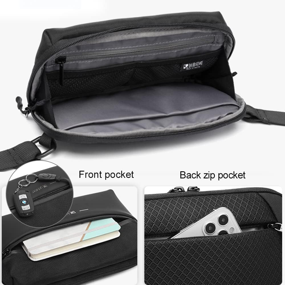 Waist Fanny Pack Men Fashion Bum Bag with Adjustable Belt for Sport Running Hiking Jogging Men （Black image number 6