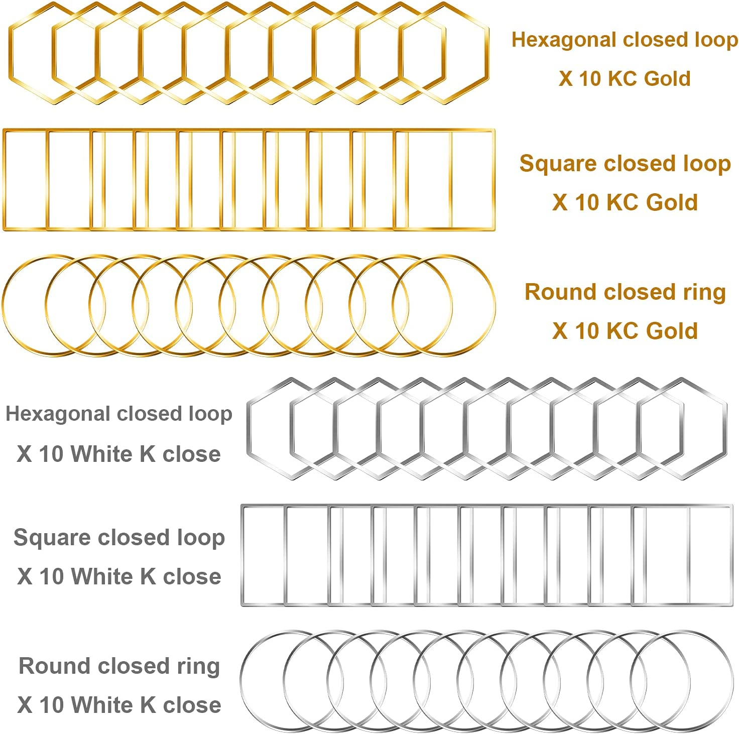 60Pcs Earrings Beading Hoop for Jewelry Making, Funcyboo Earrings Findings Hoops Earring Charms Open Bezel Pendant Frame for DIY Craft,Earring Necklace,Crafts Supplies(3 Styles)