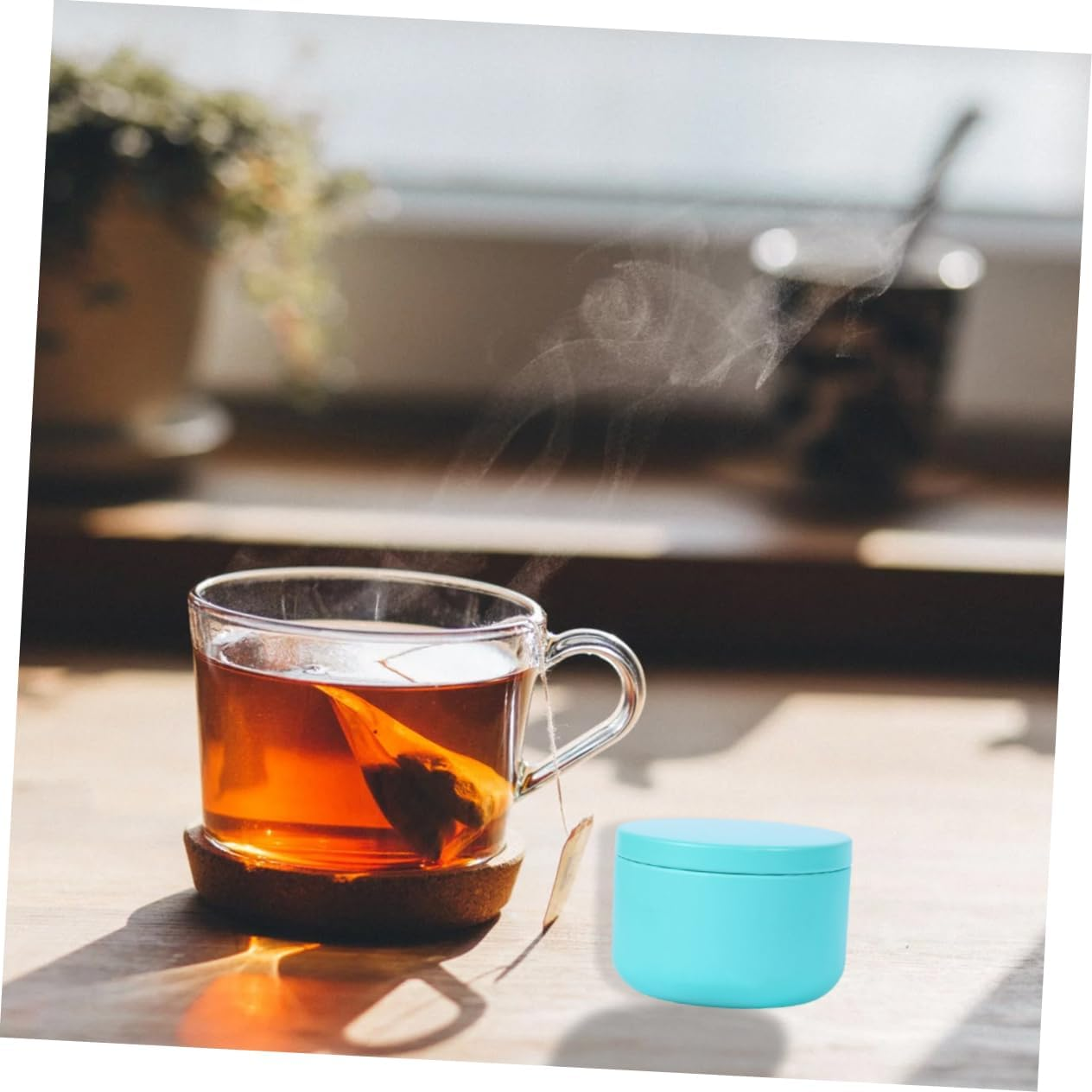 FUNOMOCYA 4Pcs Mini round Tinplate Tea Storage Tins with Lids, Small Metal Kitchen Canisters for Coffee Spices Candy, Compact Sealed Food Storage Boxes for Home and Travel Random Color image number 4